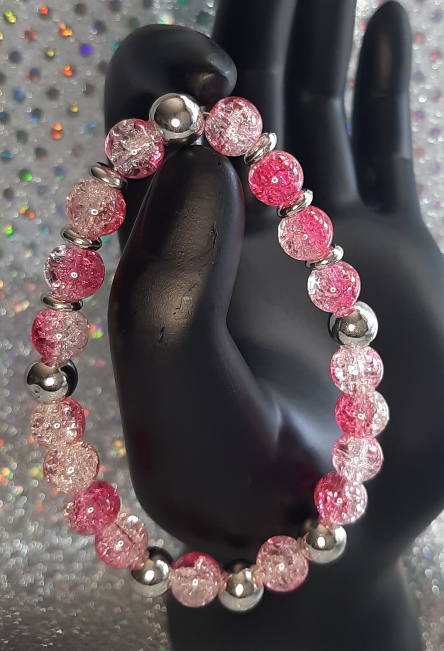 Crackle Glass Bead Bracelet
