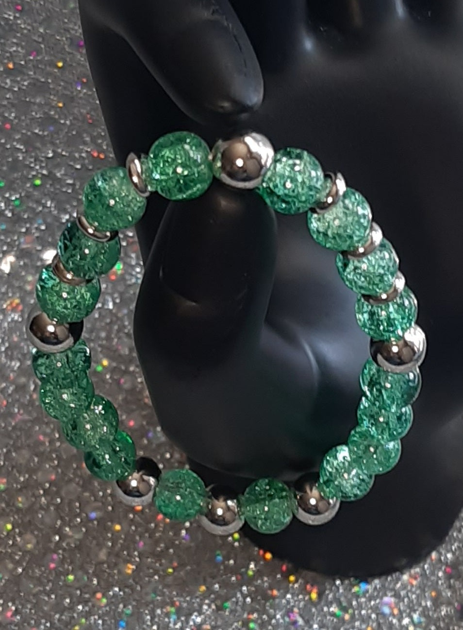 Crackle Glass Bead Bracelet