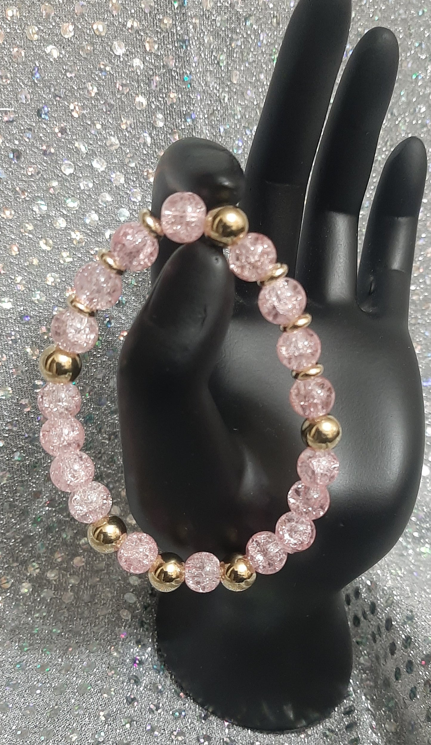 Glass Crackle Bead Bracelet