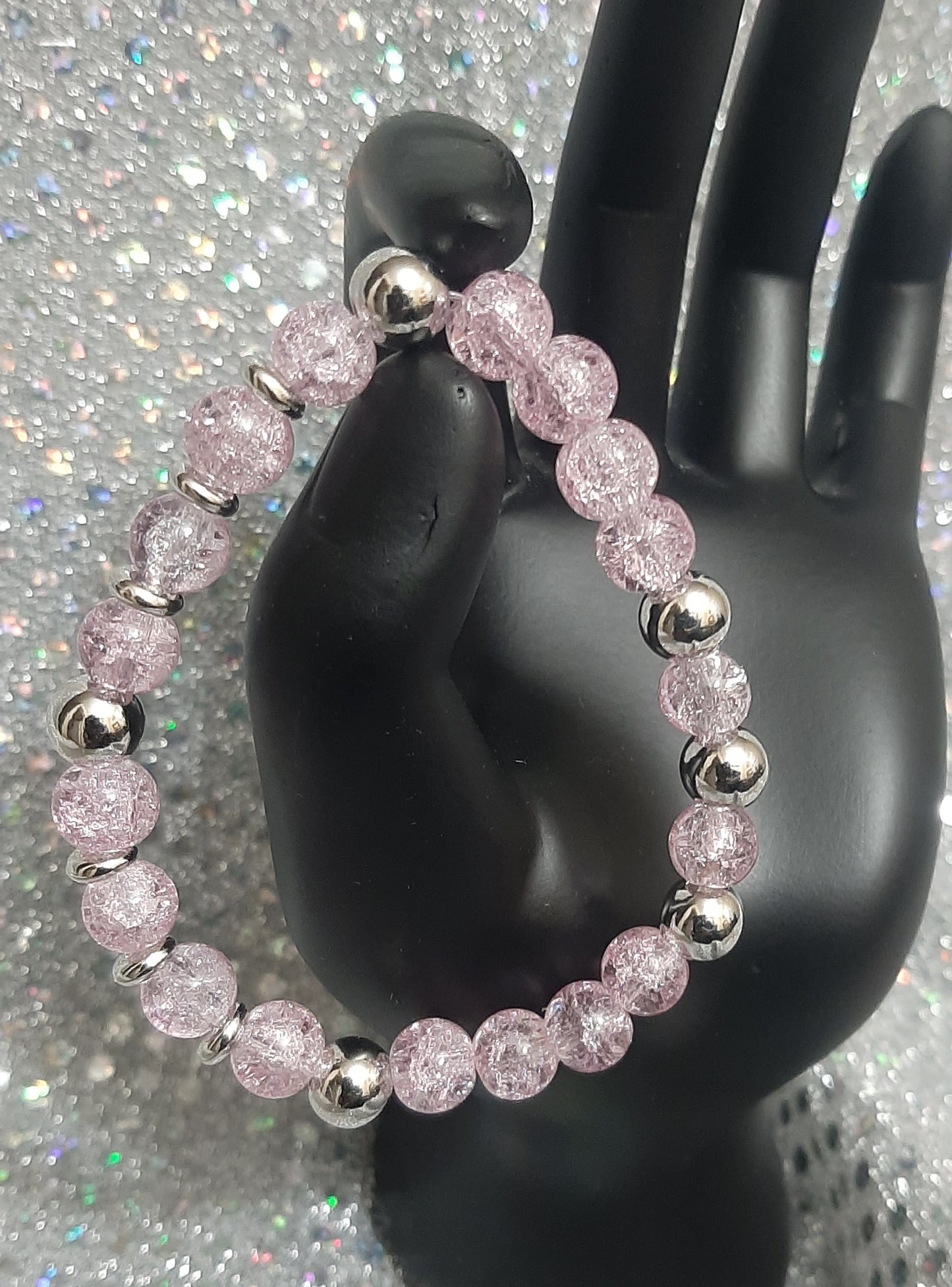 Crackle Glass Bead Bracelet