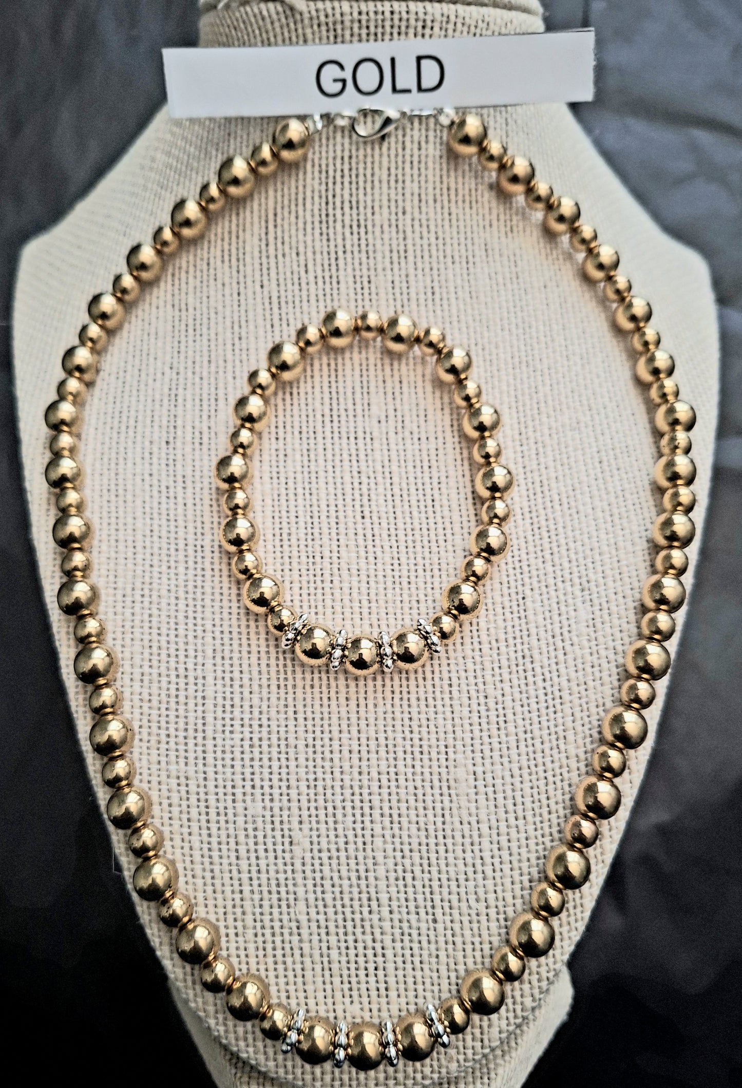 Beaded Necklace and Bracelet Set