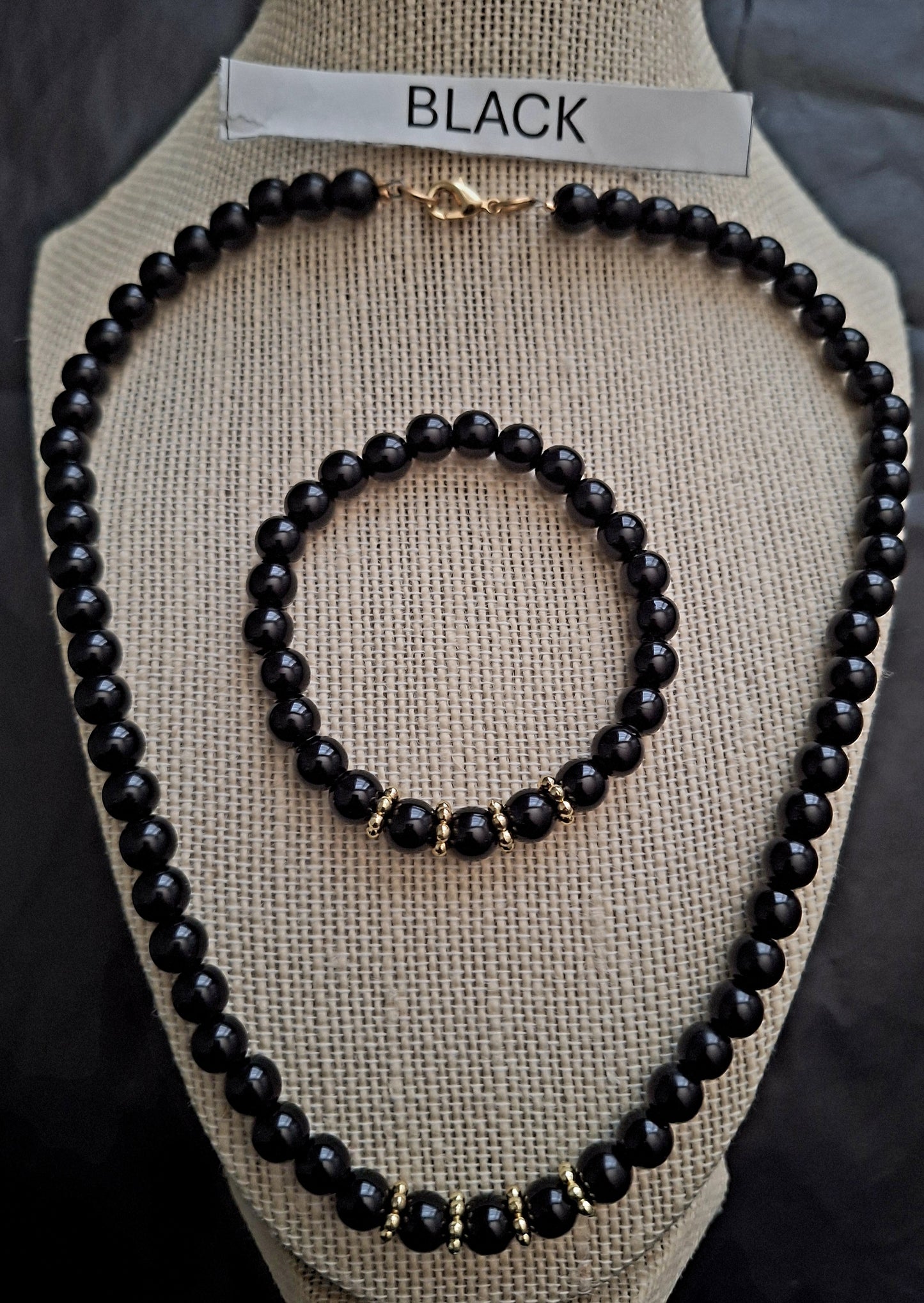 Beaded Necklace and Bracelet Set