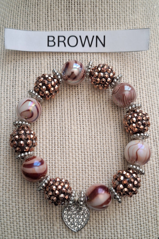 Beaded Bling Heart Bracelet